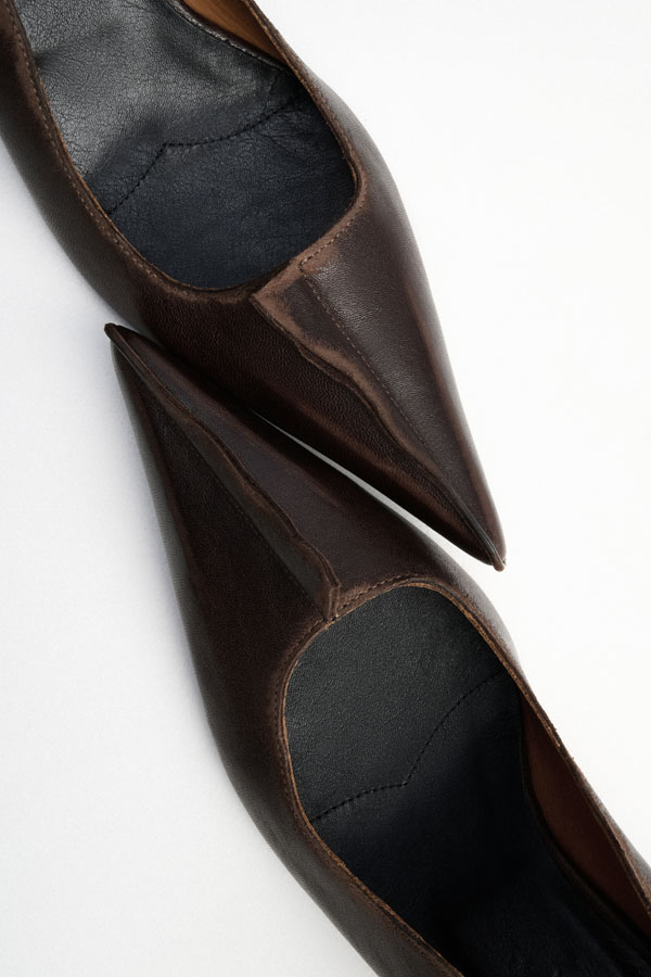 ТУФЛИ ИЗ ВИНТАЖНОЙ КОЖИ БЕЗ БАНТА, ЦВЕТ КОРИЧНЕВЫЙ, КАБЛУК 7 СМ ТУФЛИ ИЗ ВИНТАЖНОЙ КОЖИ БЕЗ БАНТА, ЦВЕТ КОРИЧНЕВЫЙ, КАБЛУК 7 СМ