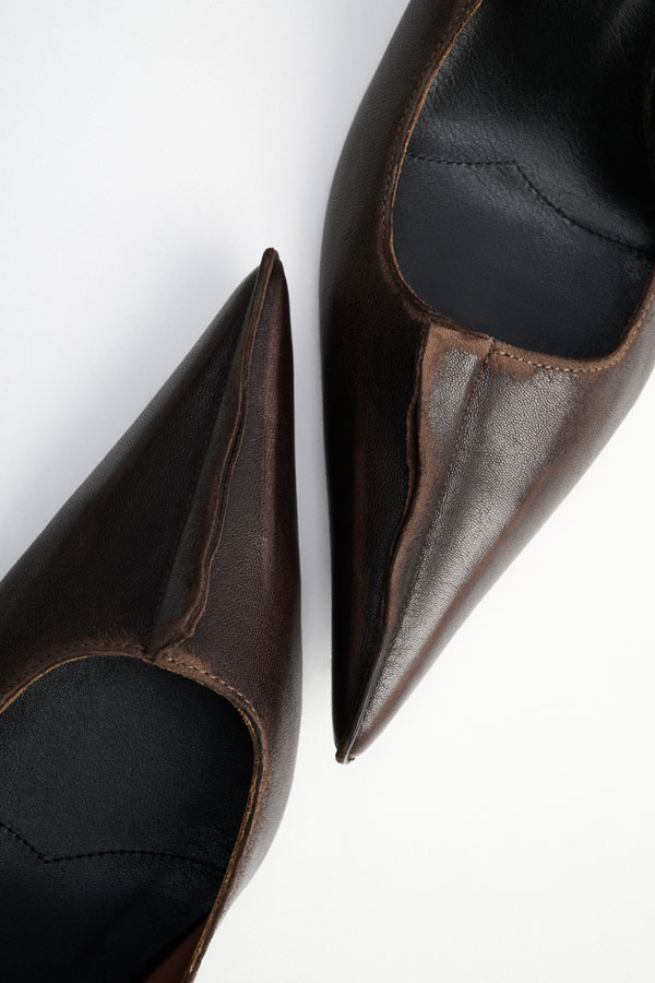 ТУФЛИ ИЗ ВИНТАЖНОЙ КОЖИ БЕЗ БАНТА, ЦВЕТ КОРИЧНЕВЫЙ, КАБЛУК 7 СМ ТУФЛИ ИЗ ВИНТАЖНОЙ КОЖИ БЕЗ БАНТА, ЦВЕТ КОРИЧНЕВЫЙ, КАБЛУК 7 СМ