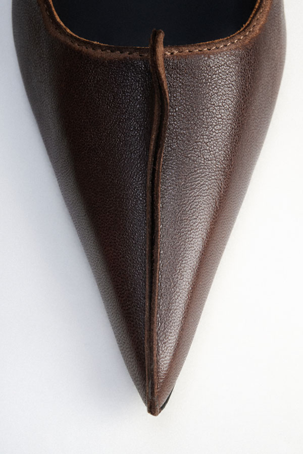 ТУФЛИ ИЗ ВИНТАЖНОЙ КОЖИ БЕЗ БАНТА, ЦВЕТ КОРИЧНЕВЫЙ, КАБЛУК 7 СМ ТУФЛИ ИЗ ВИНТАЖНОЙ КОЖИ БЕЗ БАНТА, ЦВЕТ КОРИЧНЕВЫЙ, КАБЛУК 7 СМ